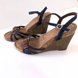 Aerosoles BD Aero Plush Around Wedge Sandals Size 7